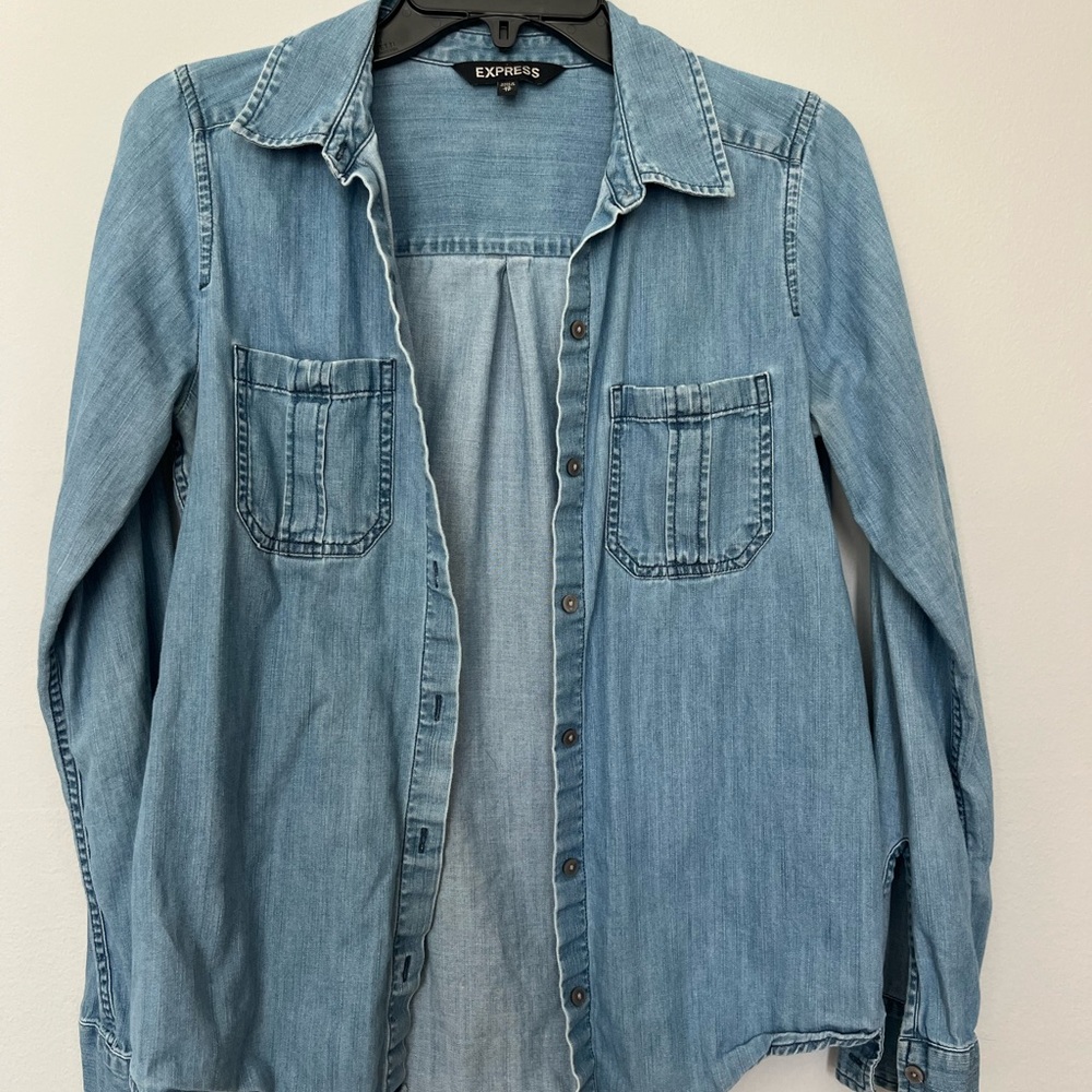 Express Light Blue Denim Shirt